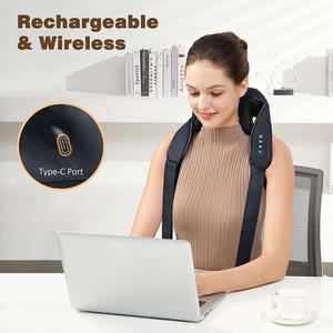 Masajeador de cuello eléctrico, masajeador de cuello y espalda Shiatsu silencioso de tejido profundo 4D con calor para relajar los músculos, uso en el hogar, la Oficina y el coche - Product Image 5