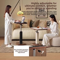 Table d'appoint mobile pour canapé, petite table de salon, table basse, table de chevet relevable de style médiéval pour chambre, bureau d'ordinateur avec rangement