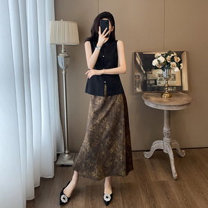 Chinese Style Vest Set Women 2024 Summer Thin Elegant Solid Color Polyester Traditional Clothing - Product Image 4