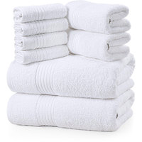 Ensemble de serviettes de bain Hotel 8 pièces Collection 100% serviettes en satin de coton doux absorbant texturé ensemble de serviettes de bain en éponge solide