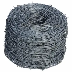 Prezzo preferenziale di fabbrica vendita 50kg rotolo di filo spinato recinto 500 metri filo spinato zincato per azienda agricola