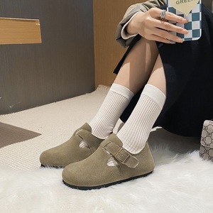 Pantoufles à enfiler pour femmes en daim de vache, chaudes pour l'<span class=keywords><strong>hiver</strong></span>, utilisation intérieure/extérieure, pour le dropshipping - Product Image 5