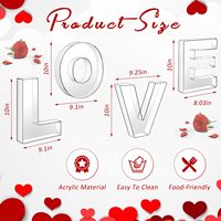 Alphabets transparents acrylique amour Charcuterie boîte anniversaire remplissable acrylique numéro lettre forme présentoir pour la fête