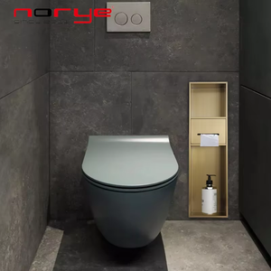 <span class=keywords><strong>Niche</strong></span> de <span class=keywords><strong>douche</strong></span> murale gain de place en acier inoxydable 304 finition satinée Norye avec distributeur de papier toilette pour hôtels - Product Image 4