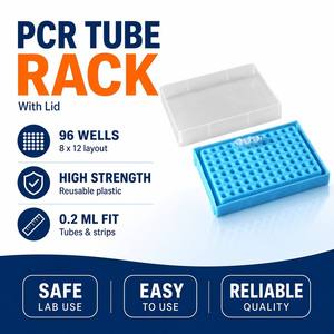 Soporte para tubos de PCR, soporte para tubos de centrífuga, soporte para tubos EP, estante de plástico de doble cara para laboratorio, caja para un solo tubo de PCR, estante de 8 tiras - Product Image 1