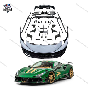 Kit de Carrocería Estilo M en Fibra de Carbono Seca para <span class=keywords><strong>F8</strong></span> 2019-2020 Tributo Spider, Parachoques Delantero/Trasero, Faldones Laterales, Escape, Color Negro Carbono - Product Image 1