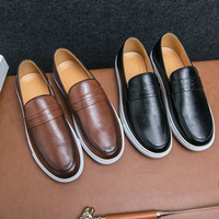Nouvelles Chaussures de Skate Décontractées en Cuir pour Hommes, Grande Taille, Respirantes, à Semelle en Caoutchouc, Basses, Style Mocassins à Bouche Souriante, Quatre Saisons, Transfrontalières