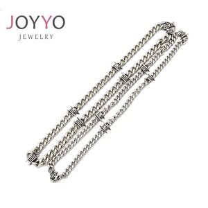 Cadena Cubana Plateada de Alta Calidad al por Mayor, Collar de Acero Inoxidable 316L con Personalidad para Hombre - Product Image 2