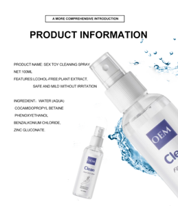 Label pribadi 100ml semprotan pembersih mainan seks kustom sterilisasi bebas alkohol - Product Image 2