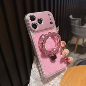 Senyork bling glitter transparent magnetic holder girls phone <b>case</b> for <b>iPhone</b> <b>11</b> 16plus 17promax bracket back cover - Product Image 4