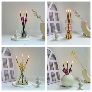 Ensemble <span class=keywords><strong>de</strong></span> bougies éternelles Décoration d'intérieur avec bougeoirs en métal et tube pour la combustion du Nouvel An - Product Image 4