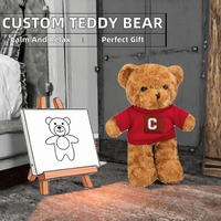 T-shirt personnalisé en peluche ultra douce pour ours en peluche, design promotionnel avec logo pour Thanksgiving, couleur or délavé