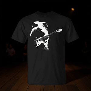 T-shirt promotionnel pour hommes avec motif de cochon d'Inde jouant de la guitare basse - Product Image 3