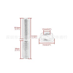 Pernos para puerto de escape de motocicleta, doble extremo, M8x50mm, para XL1200 883, acabado cromado - Product Image 2