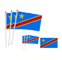 Gahumi Sublimation RDC Campagne Publicité Mini Drapeau Personnalisé Congo Drapeaux de pays à main