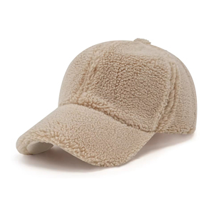 Korean <strong>Wave</strong> Women's Lamb Wool Baseball <strong>Cap</strong> 100% Polyester Curved Embroidered Logo Light Plate Teddy Velvet Winter Thick Warm - Product Image 5