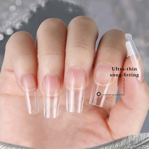 Clear Artificial <b>Nail</b> Tips Full Half Cover Dual Use Salon Practice Fingernails Wholesale - Product Image 5