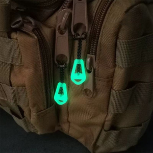 2025 Custom High Quality Luminous Zipper Handle Jacket Zipper Head Rope Zipper Puller Pull Head for Outdoor Tactical Backpack
