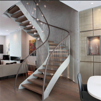 Escalera Curva de Lujo Personalizada con Diseño Arquitectónico para Proyectos de Villas de Alta Gama