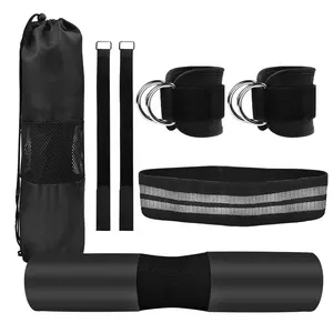 Thrusts Gym Ankle Hip Exercise Band Safety Straps Carry Bag Barbell Squat Pad