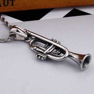 <span class=keywords><strong>Collana</strong></span> da Uomo con Tromba in Acciaio Inossidabile 316L, Gioielli Musicali all'Ingrosso - Product Image 4