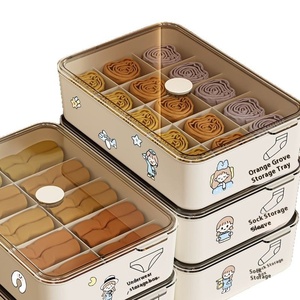 Thuis Slaapzaal Opslag Artefact Lichaam-Fit Plastic Kleding Organisator Drie-In-Een Ondergoed Sokken Opbergdoos Kleding Organisatie - Product Image 5