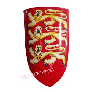 Middeleeuws Romeinse Pantser Legion Edward Drie Leeuwen Middeleeuws Schild Handgemaakt Vikingschild Houten Cosplayschild