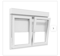 Ventana Oscilobatiente de PVC de Estilo Europeo con Vidrio Templado de Doble Acristalamiento y Persianas Enrollables a Precio de Mayoreo