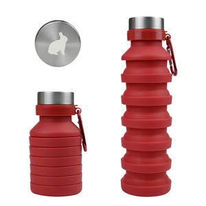 Foldable Water Bottle Christmas Souvenirs Gift Promotion Outdoor Sport Silicone Collapsible Water Bottle