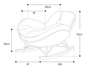 Poltrona a <span class=keywords><strong>dondolo</strong></span> HANYEE Lazy Sofa, sedia singola a guscio d'uovo, divanetto piccolo in stile crema per soggiorno e camera da letto, sedia a forma di pinguino per il relax - Product Image 6