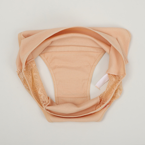 Culotte UOKIN classique côtelée en coton pur 95% taille haute <span class=keywords><strong>sexy</strong></span> pour jeunes mamans grandes tailles XXL avec dentelle - Product Image 4