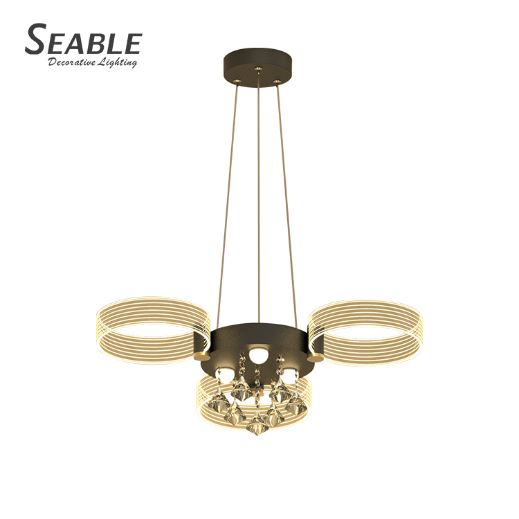 Decorative Decor Bedroom Living Room Home Hanging Iron Acrylic Modern Led Chandelier