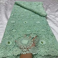 Dentelle africaine haut de gamme soluble dans l'eau, avec appliques en strass et broderies, pour robes de mariée et tenues de soirée, vente en gros