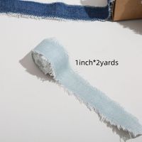 Ruban en tissu denim AM-RP032 Ammy de 2,5 cm pour emballage de boîtes cadeaux, ruban en dentelle, accessoires en tissu pour vêtements