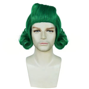 Peluca de Oompa Loompa para Disfraz de Halloween de Fujia, Cabello Verde Rizado de Willy <span class=keywords><strong>Wonka</strong></span>, la Fábrica de Chocolate - Product Image 3