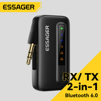 ESSAGER ES-BT20 Handsfree 3,5 mm Aux Audio Draadloze BT 6.0 Adapter Zender en Ontvanger voor TV Auto Telefoon Versterkers Thuis