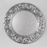 Assiettes de présentation en plastique or rose pour dîner de banquet européen