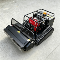 Tondeuse Débroussailleuse Télécommandée Tout-Terrain à Chenilles avec Moteur Puissant pour Vergers et Jardins