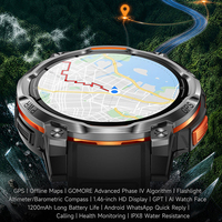 KC108 Smartwatch mit GPS Offline-Karten ChatGPT KI-Sprachassistent Taschenlampe Kompass Robuste Outdoor-Sport-Smartwatch für Männer