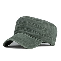 Casquette Militaire Homme en Coton Lavé de Haute Qualité Vert Camouflage Olive, Design Unique Vintage Vieilli, Tactique