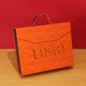 Custom Logo Embossed Handle <b>Eco</b>-Friendly Art Paper Rigid Box Sponge Lining for High Capacity Luxury Cosmetic Corporate Gifts - Product Image 4
