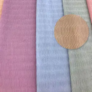 Hot sale multi-color 100% polyester pleated crepe Woven Plain muslin crinkle effect chiffon fabric pakistan