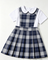 Robe de chœur plissée personnalisée style britannique pour filles, uniforme scolaire primaire, confortable, en polyester mat 100%, service ODM