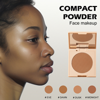 Poudre bronzante pressée vegan 4 couleurs sans talc, soyeuse et lisse, palette de bronzant avec logo personnalisé, palette de contour naturellement mate