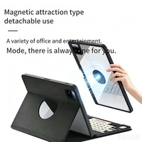 Étui magnétique détachable avec clavier sans fil 360° pour tablette Honor MatePad 10.4 V6/V7-10.4 °   Housse de protection rotative