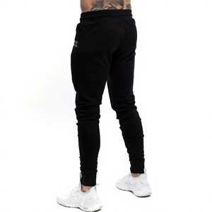 Men's Black Sweatpants Elastic Waist Drawstring Side Pockets Casual Joggers Breathable Knitted Heavyweight Wear Autumn Wear - Product Image 3