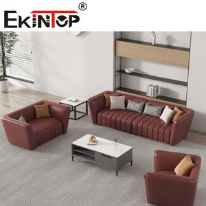 Sofa Resepsi Ekintop Laris Manis, Sofa Kantor Modern Tahan Lama, Set Furnitur Sofa Kulit 3 Dudukan - Product Image 4