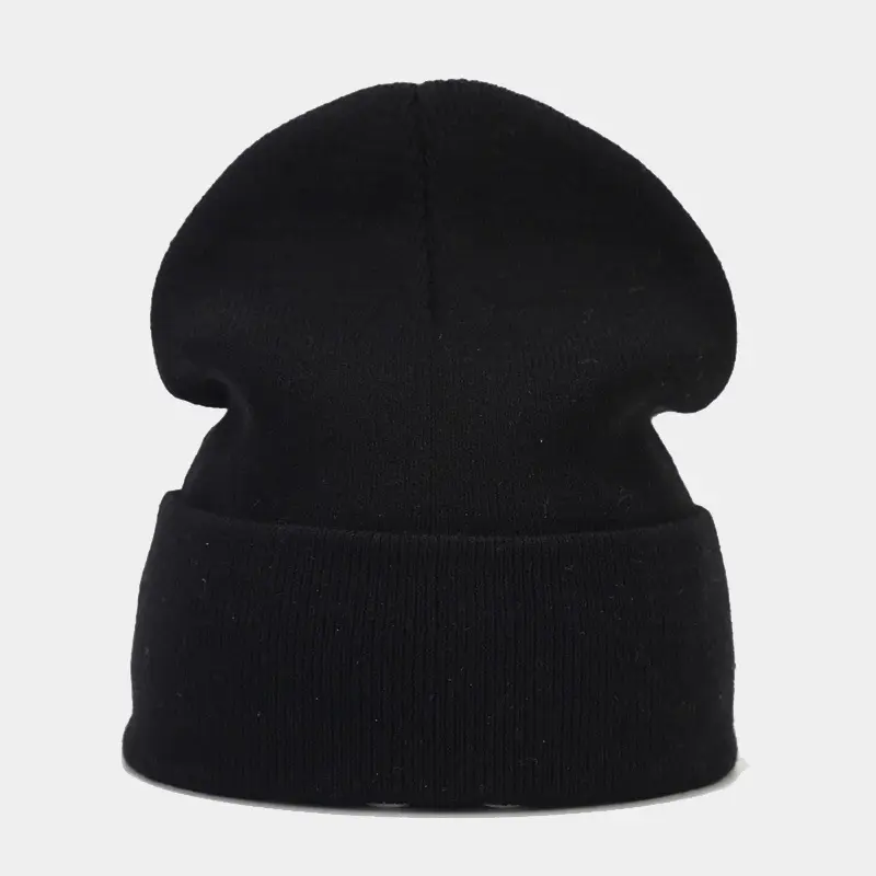 High Quality winter hats Promotional plain knitted beanie hat with custom logo