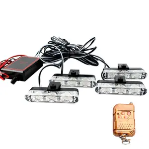 4-in-1 3led*4 amber red blue strobe high power grill warning light day time running light DRL turn signal flash lamp