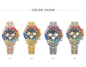 Fenyi vente en gros de haute qualité pointeur mode affaires classique décontracté arc-en-ciel diamant décoration trois yeux Quartz montre pour hommes - Product Image 6